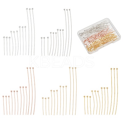 200Pcs 20 Styles Brass Ball Head Pins KK-BC0009-20-1