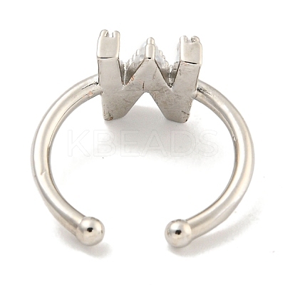 Rack Plating Brass Open Cuff Rings for Women RJEW-F162-01P-W-1