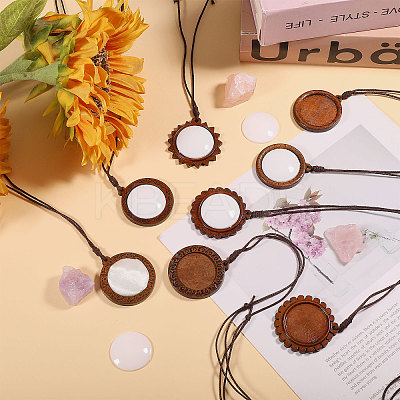 DIY Wood Pendant Decorations Making Kits HJEW-CA00077-1