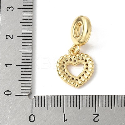 Brass Micro Pave Cubic Zirconia European Dangle Charms ZIRC-I071-25G-1