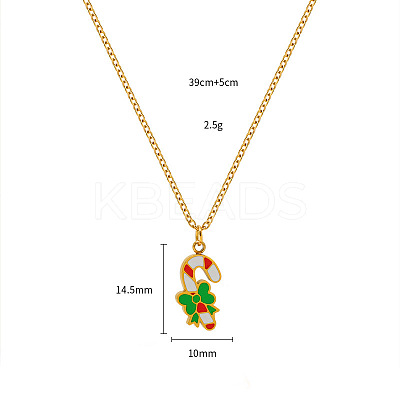 Christmas 304 Stainless Steel Enamel Pendant Necklaces FS-WGDAA96-07-1