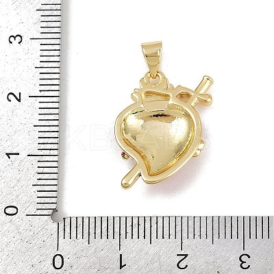 Brass FireBrick Enamel Pendants X-KK-P323-05G-1