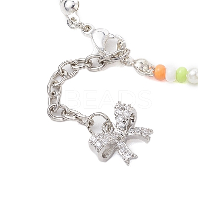 Shell Pearl & Glass Beaded Bracelets for Women BJEW-JB10414-1