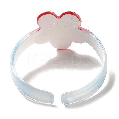 Flower Resin Cuff Bangle for Children LS-BJEW-Q774-01D-1