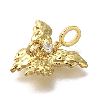 Rack Plating Brass Micro Pave Cubic Zirconia Pendants KK-M014-11G-1