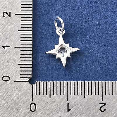 925 Sterling Silver Pave Clear Cubic Zirconia Star Charms STER-A048-01S-1