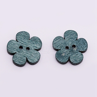 2-Hole Printed Wooden Buttons WOOD-WH0107-12-1