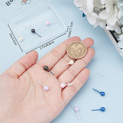 5 Pairs 5 Colors Hypoallergenic Bioceramics Zirconia Ceramic Stud Earrings for Sensitive Ears EJEW-BBC0001-42B-1