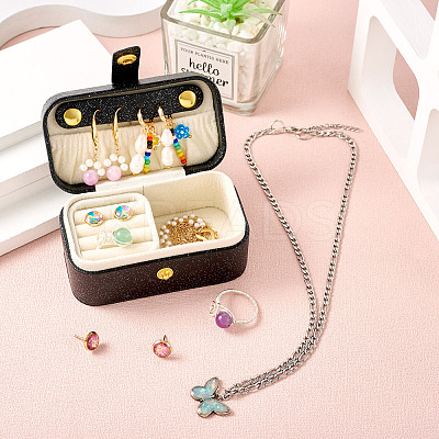 1Pc PU Imitation Leather Jewelry Box LBOX-TA0001-01C-1