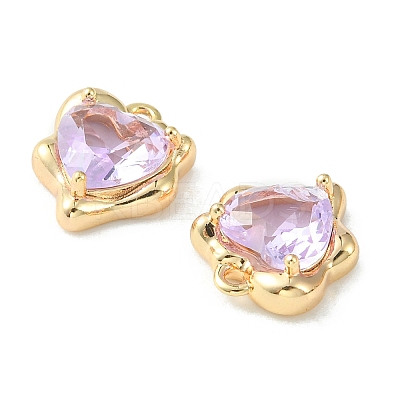 Brass Micro Pave Cubic Zirconia Charms KK-L208-06G-03-1