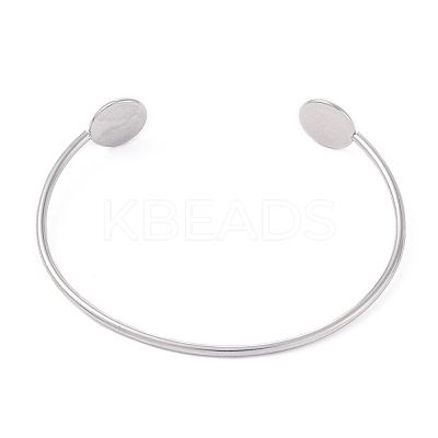 Non-Tarnish Adjustable 304 Stainless Steel Cuff Bangle Making STAS-F274-09P-1