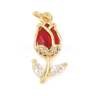 Brass Micro Pave Clear Cubic Zirconia Pendants X-KK-F931-13G-03-1