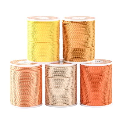 5 Rolls 5 Colors Round Waxed Polyester Cord YC-FS0001-02B-1