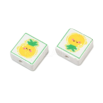Printed Handmade Porcelain Beads PORC-G016-04S-1