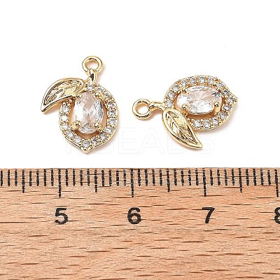 Brass Micro Pave Clear Cubic Zirconia Pendants KK-A259-21G-1