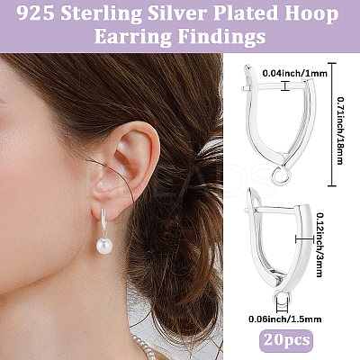 20Pcs Rack Plating Eco-friendly Brass Hoop Earring Findings with Latch Back Closure KK-BBC0027-50S-1