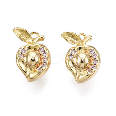 Brass Micro Pave Cubic Zirconia Pendants KK-N231-240-1