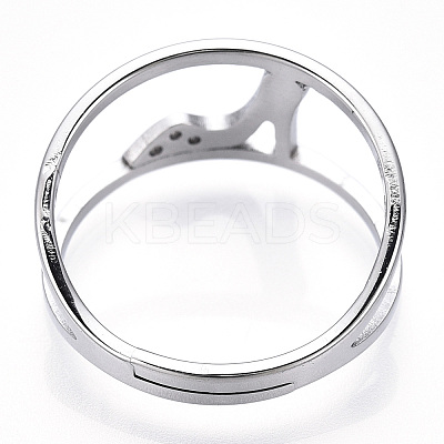Non-Tarnish 304 Stainless Steel High-Heeled Shoes Adjustable Ring for Women RJEW-T027-07P-1