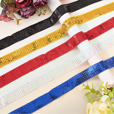 Polyester with PVC Paillette Lace Trim Ribbon OCOR-WH20050-015B-1