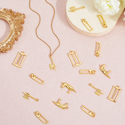 60Pcs 4 Style Alloy Charms FIND-BBC0004-25-1