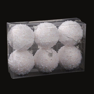 Christmas Ball Foam & Plastic Imitation Pearl Pendant Decoration FIND-G056-01D-1