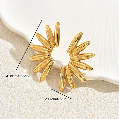  Stainless Steel Fan Stud Earrings RF2727-1