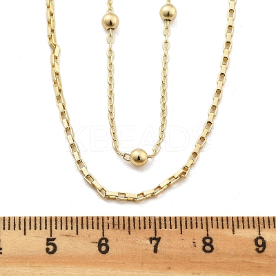 Brass Double Layer Necklaces NJEW-D302-54G-1