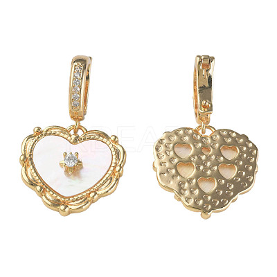 Brass Micro Pave Clear Cubic Zirconia Pendants KK-N233-217-1