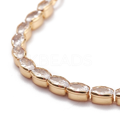 Cubic Zirconia Oval Tennis Bracelet for Men Women Gift BJEW-F417-05G-RS-1