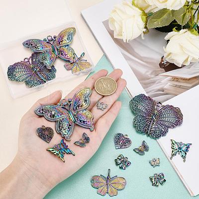 16Pcs 8 Style Plated Alloy Pendants FIND-PH0001-58-1