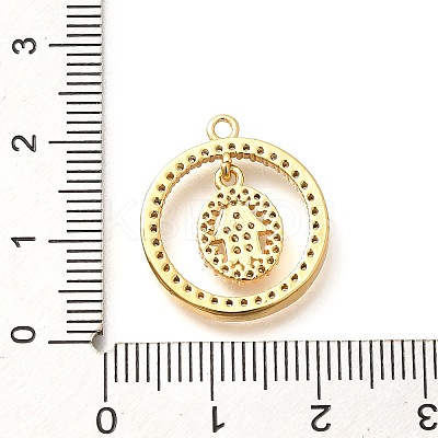 Brass Micro Pave Cubic Zirconia Pendants KK-G519-07G-06-1