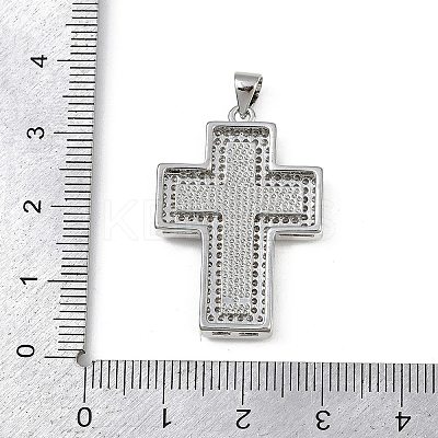Brass Micro Pave Cubic Zirconia Pendants KK-S528-04GP-1