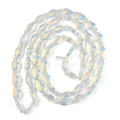 1 Strand Transparency Electroplate Glass Beads Strands GLAA-YW0004-90A-1