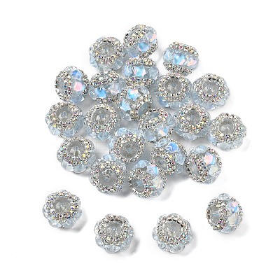 Acrylic Rhinestone Rondelle Beads OACR-S048-02E-1