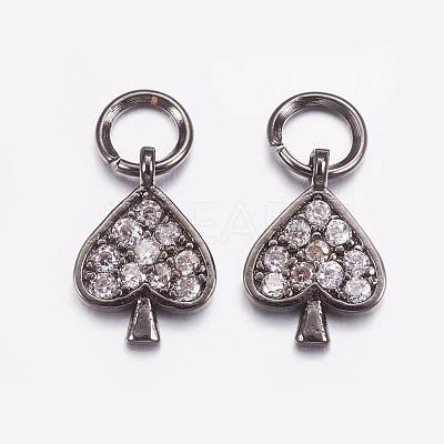 Brass Micro Pave Cubic Zirconia Charms ZIRC-G128-05B-1