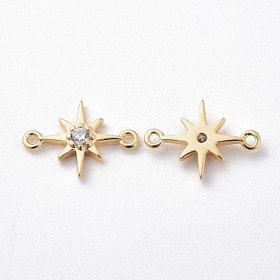 Brass Micro Pave Cubic Zirconia Links X-ZIRC-F081-20G-1