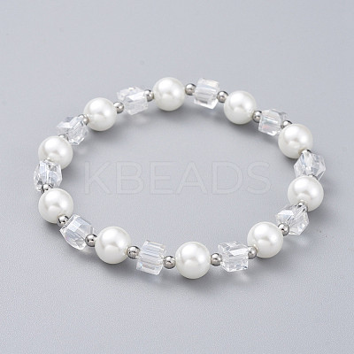 Glass Beads Stretch Bracelets BJEW-JB04757-02-1