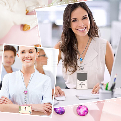 DIY Interchangeable Dome Office Lanyard ID Badge Holder Necklace Making Kit DIY-SC0022-04D-1