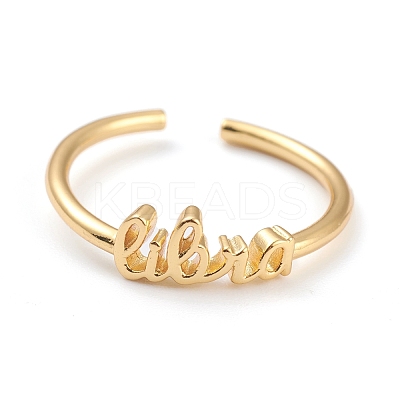 Constellation/Zodiac Sign Brass Cuff Rings RJEW-J074-05G-K-1
