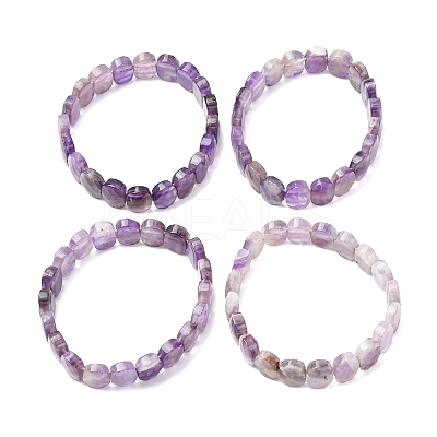 Natural Amethyst Faceted Beaded Stretch Bracelets for Women BJEW-K251-07F-1