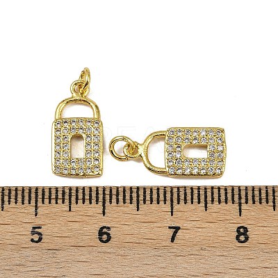 Brass Micro Pave Cubic Zirconia Pendants KK-I358-038G-1