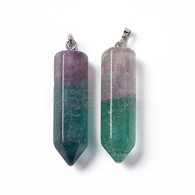Natural Fluorite Double Terminated Pointed Pendants G-G926-01P-13-1
