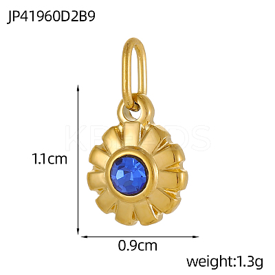 304 Stainless Steel Rhinestone Charms STAS-OY003-87G-1