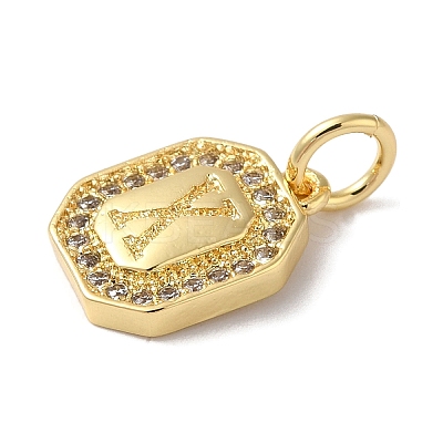 Real 18K Gold Plated Brass Micro Pave Clear Cubic Zirconia Pendants KK-L216-002G-X-1