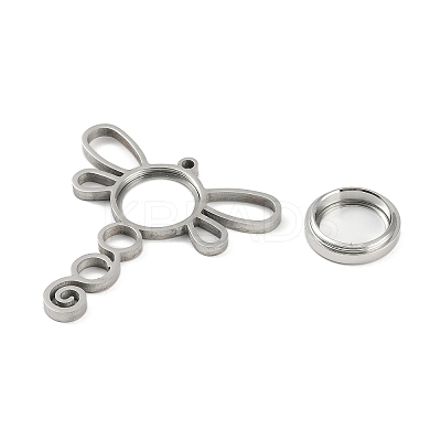 304 Stainless Stee Locket Big Pendants STAS-S132-13P-02-1