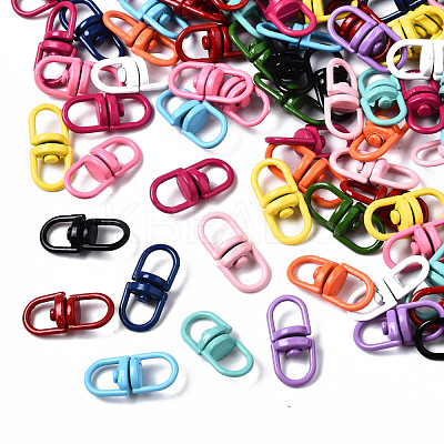 Spray Painted Alloy Double Eye Swivel Clasps PALLOY-T080-03-NR-1