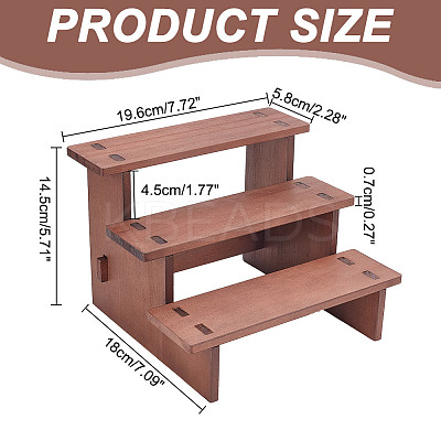 3-Tier Wooden Jewelry Organizer Display Risers ODIS-WH0058-19C-1