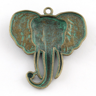 Elephant Zinc Alloy Big Pendants PALLOY-R065-104-FF-1