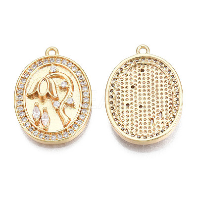Brass Micro Pave Cubic Zirconia Pendants KK-N216-370-1