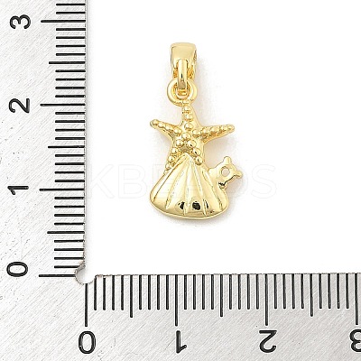 Rack Plating Leaf Brass Pendants KK-S407-08G-1